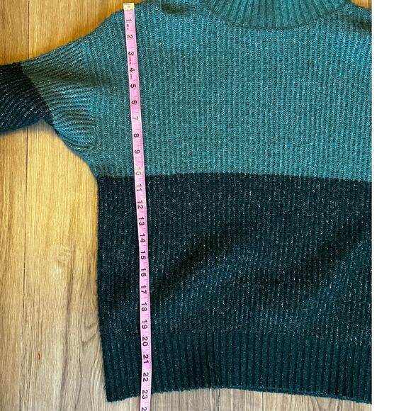 Z SUPPLY Poppy Ribbed Sweater Deep Sea Green Colorblock Pullover Women’s Small - Picture 8 of 8